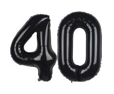 AimtoHome Folienballon für Geburtstag, Jahrestag, Party-Dekoration, 101,6 cm 40 schwarz