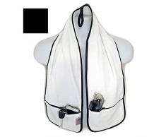 R J Hall Sporthandtuch – 2 Reißverschlusstaschen halten Gegenstände sicher während Sie trainieren, Workout, Yoga, Fitnesstraining im Fitnessstudio oder einem Spaziergang am Strand, 100 % Baumwolle, sehr weich und saugfähig, schwarz