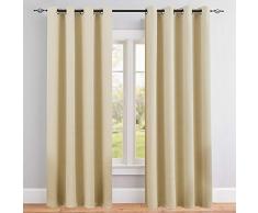Verdunklungsvorhänge für Wohnzimmer Gardinen Triple Weave Verdunkeln Vorhang Panels für Schlafzimmer Thermo-Isolierte Tülle Top Drapes 1 Panel Modern 95 L|Pair Beige