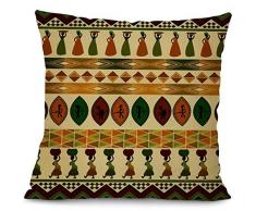 Linara Boutique Decor Überwurf Kissen Kissenbezug, Quadratisch African Kente Mudcloth Serie für Couch, Sofa, Bett, Home Decor, Interieur Design, 45,7 x 45,7 cm (45 x 45 cm) Gold&Green&Orange