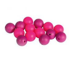 Rayher 14869264 Silikonperlen, Pink-Töne, 15 mm ø, Beutel 14 Stück, für versch. Baby-Accessoires wie Schnullerketten, Kinderwagenketten, Greifringe etc.