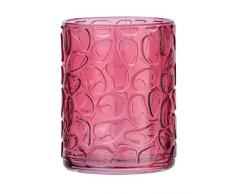 WENKO Zahnputzbecher Vetro Pink rund Zahnbürstenhalter für Zahnbürste und Zahnpasta, Glas, 7.5 x 10 x 7.5 cm