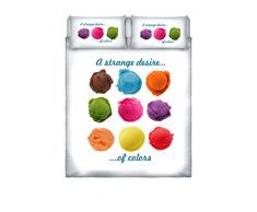 Italian Bed Linen Bettwäsche Kugeln EIS 743 weiß/Mehrfarbig 150 x 200 cm Weiß/bunt