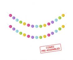 Bunte Osterkugel-Girlanden aus Filz, Osterbommel, Frühling, Osterdekoration, Frühling, Ostern, Party, Dekoration, Frühling Ostern, drinnen und draußen, Zuhause, Büro, Schule, zum Aufhängen, Dekoration, 30 Kugeln (35 mm)