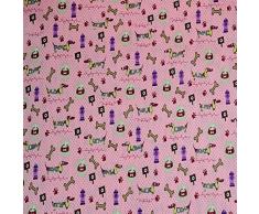 Quilting Patchwork Craft Polycot ton Stoff Hund Knochen Print Design Popeline Baumwolle zum Nähen Schneidern Polycotton Material Breite 45 (114) cm - Preis pro Viertelmeter (0,25cm)
