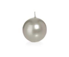 Wiedemann Kugelkerzen lackiert in Cellophan, Wachs, Silber, 7 x 7 cm, 12-Einheiten