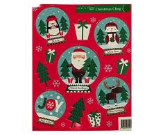 Fensteraufkleber, Motiv Nellies Treasures, Weihnachten, Pflaume 3.5 inches Snowglobe Santa & Friends