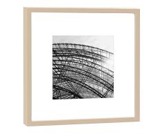 COGNOSCO RH-27-B100 Fotografie im Holzrahmen: Messe Fotodruck-Format 27 x 27 cm-Rahmenfarbe beige-Hochwertiges Wandbild, Geschenkidee oder Souvenir aus Leipzig, Holz, Schwarz-Weiß, Rahmen