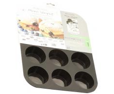Marc Veyrat 1527 Silikonbackform für Muffins, 32,5 x 23,5 x 3 cm, Schwarz