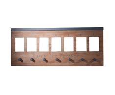 Benzara BM165623 Wandpaneel mit Haken, Holz, Braun