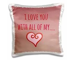 3dRose PC 172473 _ 1 I Love You with All My Bild der Buchstaben, Einem Herz, rot Kissen Fall, 40,6 x 40,6 cm