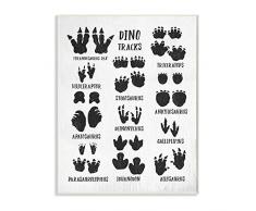 Stupell Industries Kinder-Tafel Dinosaurier, rustikal, mit Text, entworfen von Daphne Polselli Art, 10 x 15, Wandschild