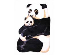 Dintex Textil Kinder Teppich für Premiumqualität, 55 x 90 cm Panda Schwarz/Weiß