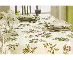 Arlee Essentials Tischdecken aus Mikrofaser, auslaufsicher, elegant, auslaufsicher 70 x 70 cremefarben/Blumenmuster