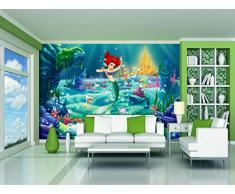 AG Design FTDXXL 0254 Arielle Disney Princess, Papier Fototapete Kinderzimmer- 360x255 cm - 4 teile, Papier, multicolor, 0,1 x 360 x 255 cm