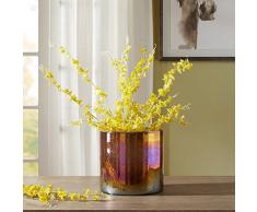 Madison Park Tate Coco Goldvase, Glänzendes Glas Hurricane Kristall-Kerzenhalter, Mittelstück für Couchtische