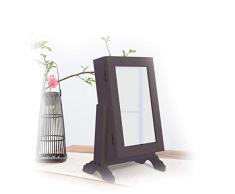 TOUCHBeauty Kokos Schmuckschrank Organizer Armoire Storage Box mit Deckenbefestigung & Kosmetikspiegel