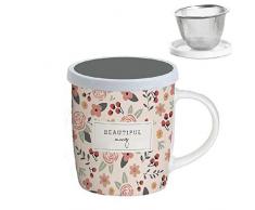 DCASA Tee mit Filter Blumen Home Unisex Erwachsene Metall