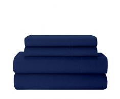 Ras Decor Bettwäsche und Kissenbezüge aus Leinen Sheet Set Short Queen -15 Deep Marineblau