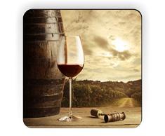 Rikki Knight Vintage rot Wein Glas Design Quadratisch Kühlschrank Magnet