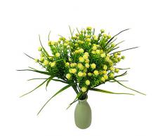 Rajahubri 5 Bündel Künstliche Gypsophilen künstliche Blumen Kunstpflanzen Kunstblumen Grün Sträucher Pflanzen Dekoration Hochzeit Party DIY Zuhause Garten Yellow Gypsophila