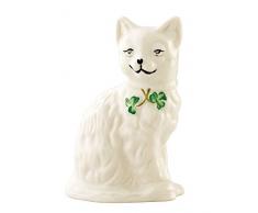 Belleek 2200 Quizzical Katzen Figur, 11,4 cm, Weiß