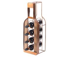 Vintiquewise Weinhalter für 4 Weinflaschen, Vintage-Stil, dekorativ, Metall, freistehend, Braun