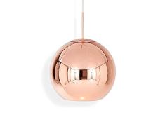 Tom Dixon Lampenschirm, rund, kupferfarben, luxuriöser Monochromatischer Lampenschirm, metallisiertes Aluminium innen, Bauhaus-Stil, Deckenlampenschirm, Hängelampe, 45 cm Kupfer