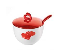 Guzzini, Zuckerdose Mit Loeffel Love, 12,6 x 12,6 x h9,8 cm