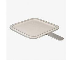 Better & Best Blancay Serviertablett, quadratisch, mit Griff, Weiß und Silber, Maße 30 x 4 x 1,5 cm, Material: Metall, Einheitsgröße