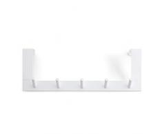 Rayen Hakenleiste für Türen, Stahl, lackiert, 36 x 12,5 x 4 cm, Weiß