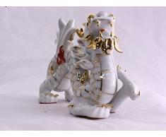 DELICATE Feng Shui Dragon – Handgefertigt und Verziert chinesischem Porzellan, Figur 5043. Height x Width x Depth: 3.9 x 5.3 x 2.4 inches Weiß
