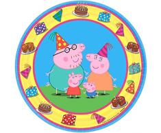 Foil Swirl Dekorationen Dessert-Teller 7 gelb/blau