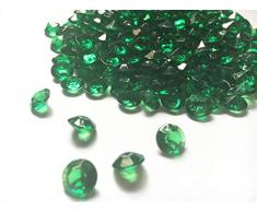 liying 10 mm Plastikbeutel Acryl Farbe Faux Diamant Rund Kristalle Treasure Gems Tisch Scatter, Vase, Tütenfüller, Arts & Crafts, Hochzeit Dekoration smaragdgrün