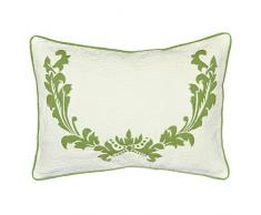 Be-you-tiful Home AH477GSB Damast Nackenrolle, klein, Weiß / Grün