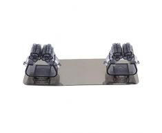 Richingfu Stark Paste Haken Küche Badezimmer Nahtlose Wischmop Rack Badezimmer Wand Aufhängen nahtlos nagelfrei Mop Clip Deck Double Buckle transparent, schwarz
