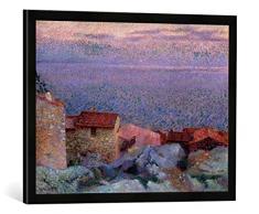 Gerahmtes Bild von Henri Edmond Cross Maritime Landschaft, Kunstdruck im hochwertigen handgefertigten Bilder-Rahmen, 70x50 cm, Schwarz matt