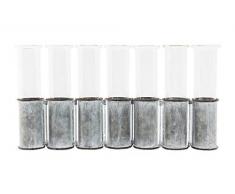 Creative Co-op 7 Test Tube Connected Grey Metal Holders (Set of 8 Pieces) Vasen, farblos