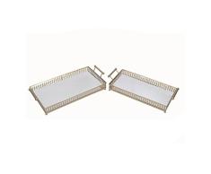 Privilege International 18587 2-teilig Eisen Rechteck Tablett Set