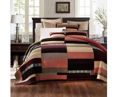 Dada Betten klassischen Desert Sands Wende Patchwork gestreift Print Gesteppte Tagesdecke Set, Mehrfarbig,, Polyester-Mischgewebe, multi, Volle Größe