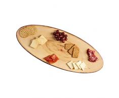 Honey-Can-Do KCH-08694 Serviertablett, oval, Holz, rustikal