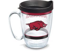 Tervis 1348025 Arkansas Razorbacks Tradition Thermobecher mit Wickel und schwarzem Deckel, 473 ml, transparent