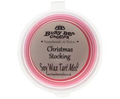 Busy Bee Kerzen Weihnachtsstrumpf Wachs-Tart Schmelzen, rosa, Set von 6