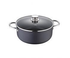Bergner Moon Kasserolle mit Deckel, schwarz, 24 x 10,5 cm
