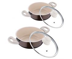 Bergner Topf Set mit Deckel 2 UDS. pk295 braun