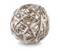 K&K Interiors 53637B Dekokugel, 15,2 cm, cremefarben/Braun