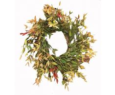 CWI Tapetenbordüre, Samt, Kunstpflanze mit Kranz