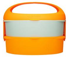 Outlook Design G. Lunchbox mit 2 separaten Behältern, mikrowellenfest, ABS, Griff aus Silikon Orange