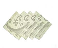 Healthy Wave Servietten, 100% Leinen, Jacquard, europäische Qualität, maschinenwaschbar, natürlicher Stoff mit meterter Ecke graugrün