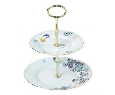 Royal Albert 40033686 Etagere Alpha Foodie 2-stöckig, feines Knochenporzellan, Türkis